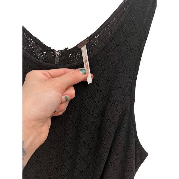 Free People Black Daisy Cutout Mini Dress Size 4 - Picture 5 of 5